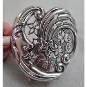 Brighton Celestial Nightlight Moon Stars Silver Metal Cover